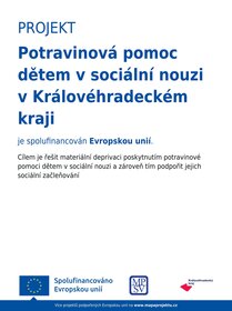 Potravinová pomoc dětem v sociální nouzi v Královéhradeckém kraji.